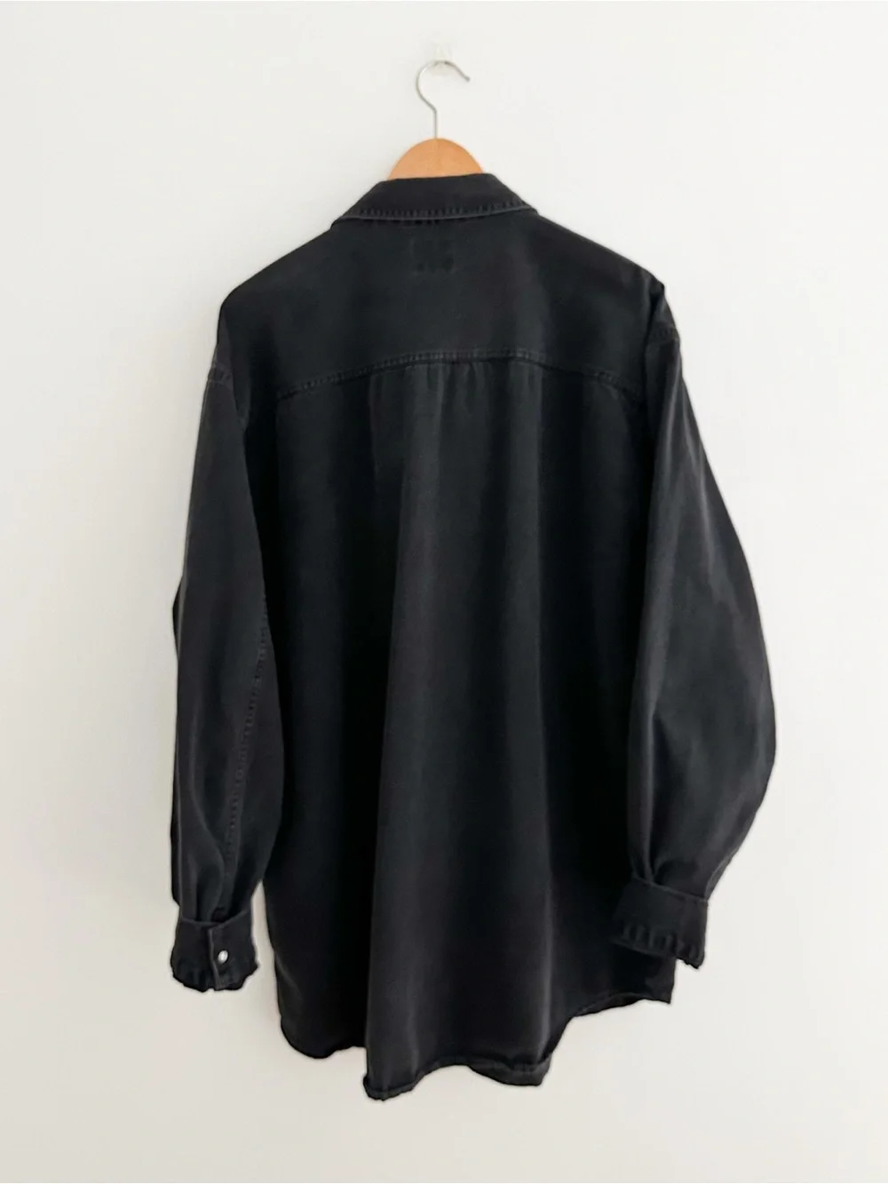 Vintage Levi's Red Tab Black Denim Button Front Shirt Made In Hong Kong Men's XL
